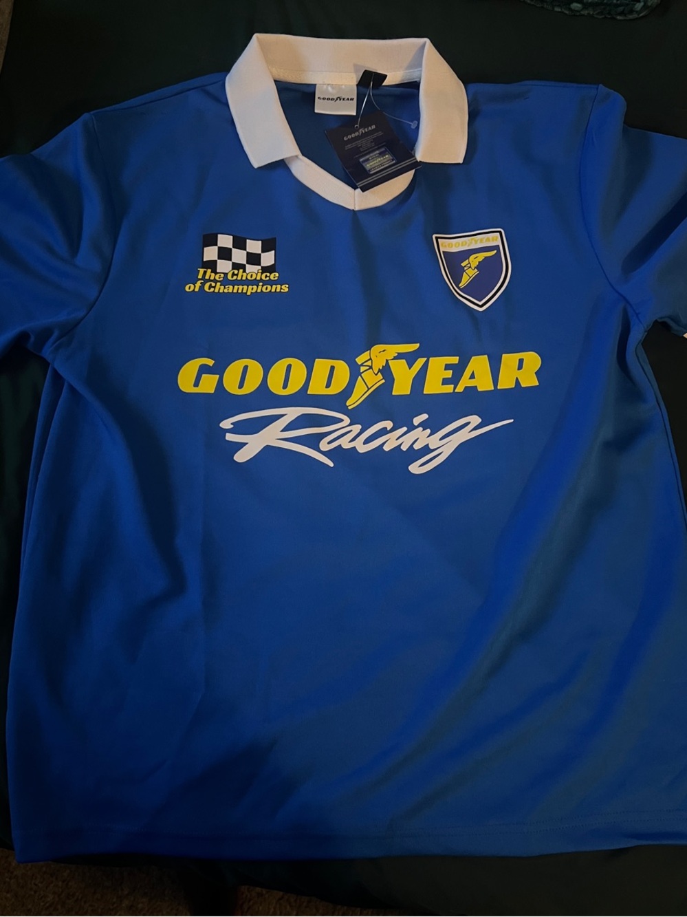 Good Year Racing Men's Blue Polo Shirt **NWT